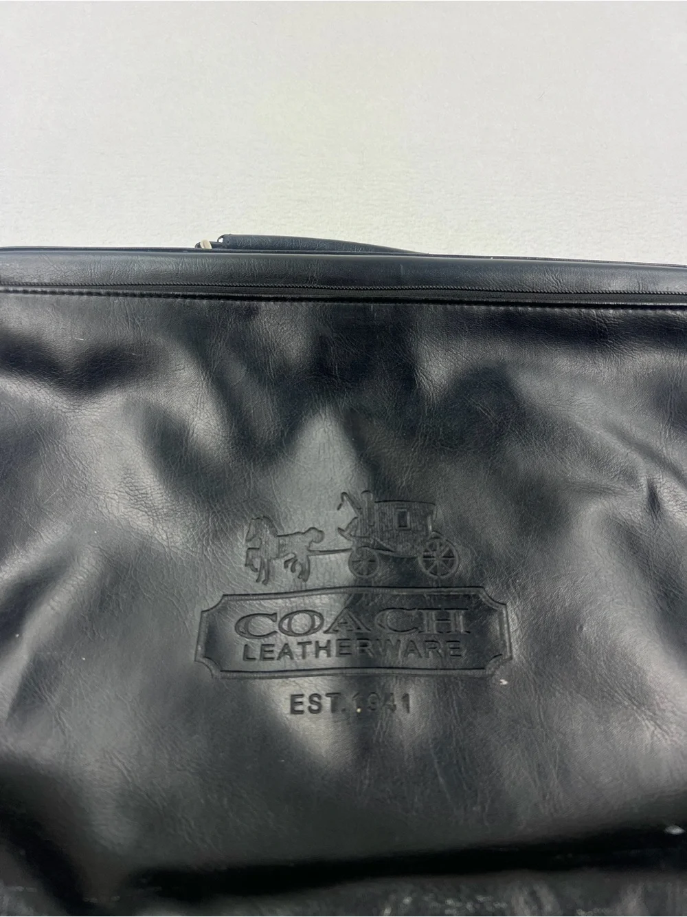 Coach Leatherwear League Messenger Commuter Black Bag Front Flap Magnet Front